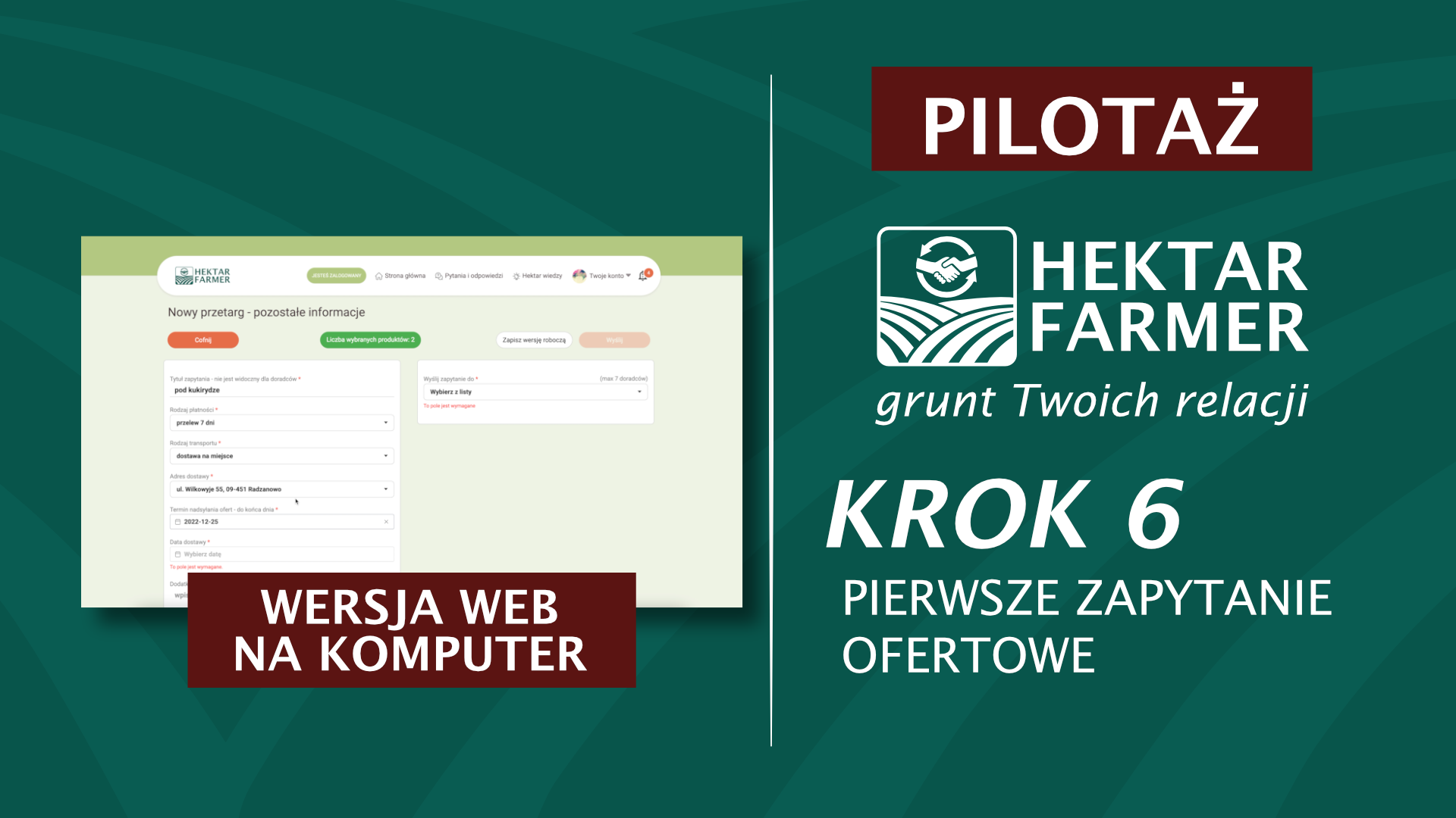Samouczek - Aplikacja webowa - Krok 6